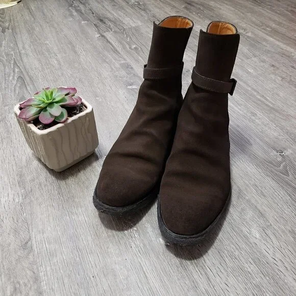 Tod's * Brown Suede Chelsea Driving Boots * 38.5 - Picture 3 of 15